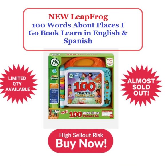 LeapFrog 100 Words About Places I Go Book NWT🆕 😮‍💨⚡🚚 - Picture 1 of 14